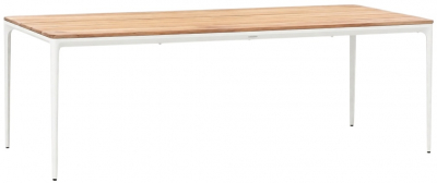 Стол обеденный деревянный Grattoni Bahamas алюминий, тик белый, натуральный Фото 1