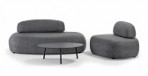 Комплект мягкой мебели Grattoni Rock алюминий, олефин черный, темно-серый Фото 8