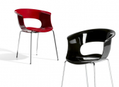 Кресло пластиковое Scab Design Miss B Antishock сталь, поликарбонат хром, красный Фото 4