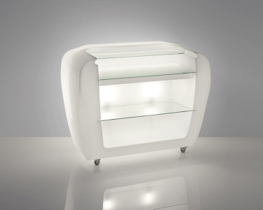 Стойка пластиковая барная светящаяся на колесах SLIDE Roller Bar Lighting полиэтилен, закаленное стекло белый Фото 5