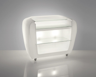 Стойка пластиковая барная светящаяся на колесах Roller Bar Lighting