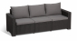 Комплект пластиковой мебели Keter California 3 seater set пластик с имитацией плетения графит, серый Фото 3