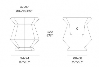 Кашпо пластиковое Vondom Origami Kashi Basic полиэтилен Фото 2