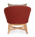 Кресло плетеное с подушкой BIZZ Coachella тик, роуп, олефин натуральный, алый Фото 5