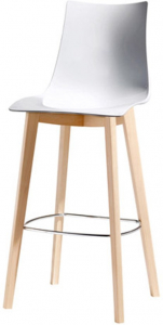 Стул барный пластиковый Scab Design Natural Zebra Antishock бук, поликарбонат натуральный бук, белый Фото 1
