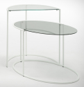 Столик стеклянный кофейный Orsenigo Eggs сталь, закаленное стекло Фото 1
