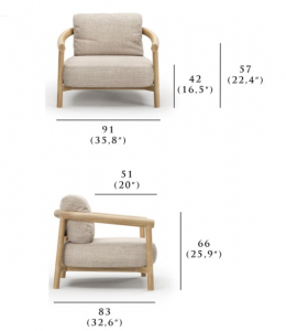 Кресло деревянное с подушкой SNOC Lyora тик, олефин Фото 2