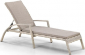 Шезлонг-лежак плетеный с матрасом Afina A30C2-W85 Latte искусственный ротанг, сталь латте Фото 1