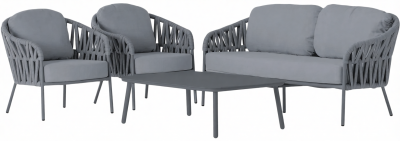 Комплект мягкой мебели Grattoni Victory алюминий, роуп, олефин титановый Фото 1