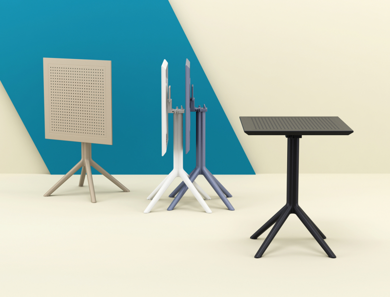 Стол пластиковый складной Sky Folding Table 60, белый, 600х600х740 мм