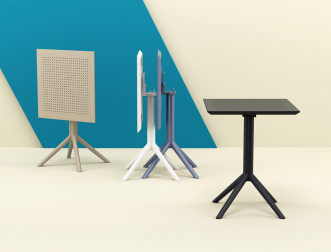 Стол пластиковый складной Sky Folding Table 60, белый, 600х600х740 мм