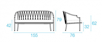 Диван двухместный металлический с подушками-thumbs-Фото3