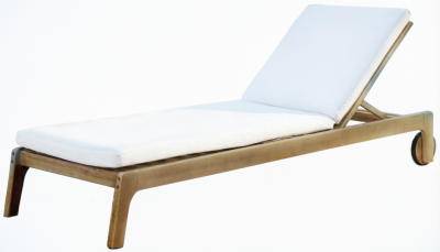 Шезлонг-лежак деревянный с матрасом Tagliamento Jack тик, ткань натуральный Фото 5