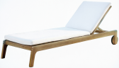 Шезлонг-лежак деревянный с матрасом Tagliamento Jack тик, ткань натуральный Фото 5