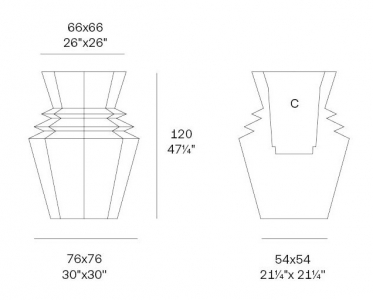 Кашпо пластиковое Vondom Origami Hinoki Basic полиэтилен Фото 2