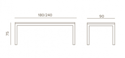 Стол металлический раздвижной Grattoni Stromboli алюминий белый Фото 2