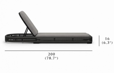 Шезлонг-лежак плетеный с матрасом SNOC Ralph Noche тик, роуп, акрил sunbrella ночь Фото 2