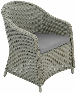 Кресло плетеное с подушкой ReeHouse Primo алюминий, искусственный ротанг, олефин лунный свет, темно-серый Фото 1