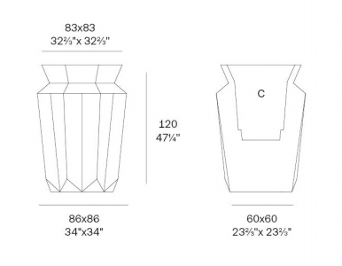 Кашпо пластиковое Vondom Origami Hasu Basic полиэтилен Фото 2