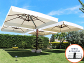 Зонт профессиональный четырехкупольный 6.53х6.53 м THEUMBRELA SEMSIYE EVI Banana Quadro алюминий, полиэстер бежевый Фото 1
