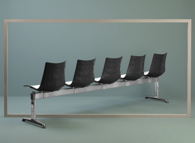 Система сидений на 5 мест Scab Design Zebra Bicolore Bench сталь, технополимер белый, антрацит Фото 2