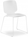 Стул пластиковый на полозьях PEDRALI Babila сталь, технополимер белый Фото 1