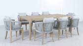Комплект обеденной мебели на 8 персон Tagliamento Veneto акация, роуп, олефин светлый тик, серый Фото 3