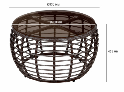 Комплект плетеной мебели ReeHouse Lotus алюминий, искусственный ротанг, олефин, стекло шоколад металлик, коричневый, бронза Фото 5