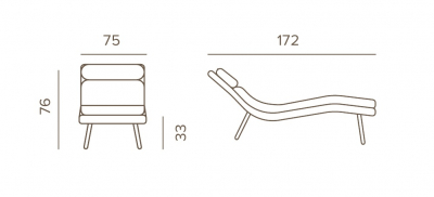 Лежак плетеный Grattoni Leaf алюминий, роуп, олефин антрацит, коричневый, песочный Фото 2