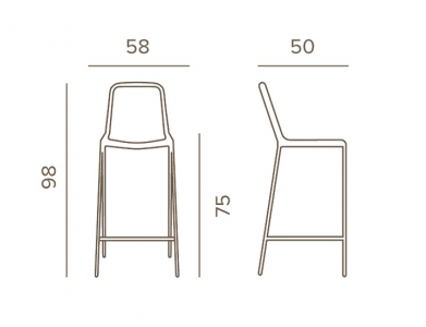 Стул металлический плетеный барный Grattoni Cannes сталь, роуп антрацит, тортора Фото 2