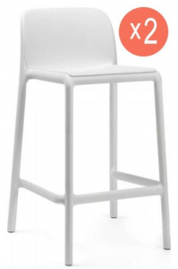 Комплект пластиковых полубарных стульев Nardi Faro Mini Set 2 стеклопластик белый Фото 1