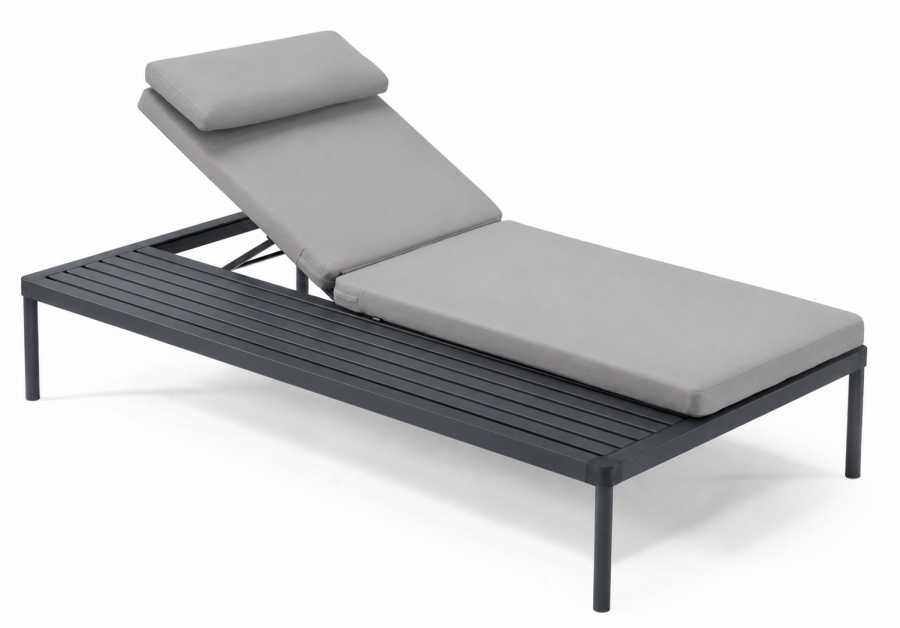 Лежак металлический с матрасом и столиком Etesian Coast DX
