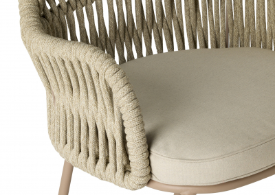 Кресло плетеное с подушкой Scab Design Malvasia Riviera сталь, роуп, ткань sunbrella карамельный, капучино, слоновая кость Фото 13