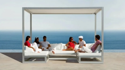 Павильон металлический с лаунж-мебелью ReeHouse Rimini алюминий, полиэстер, стекло Фото 7