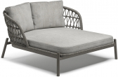 Лаунж-лежак плетеный SNOC Gemma алюминий, роуп, ткань Фото 1