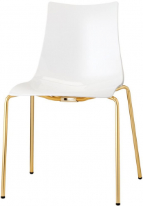 Стул пластиковый Scab Design Zebra Antishock 4 Legs сталь, поликарбонат золотой, белый Фото 1