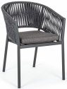 Кресло плетеное с подушкой Garden Relax Florencia алюминий, роуп, олефин антрацит Фото 1