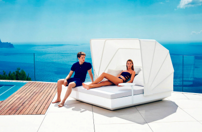Лаунж-лежак с козырьком Vondom Vela Basic полиэтилен, ткань Фото 7