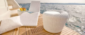Пуф плетеный с подушкой DFN Maratea алюминий, искусственный ротанг, ткань Фото 5