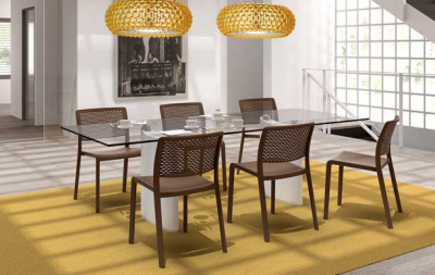 Стул пластиковый Resol Trama chair стеклопластик шоколад Фото 3