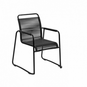 Стул металлический мягкий Garden Relax Klio алюминий, ПВХ черный Фото 1