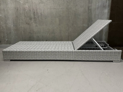 Шезлонг-лежак плетеный с матрасом ReeHouse Mantera оцинкованная сталь, искусственный ротанг, акрил белый люкс, светло-бежевый Фото 19