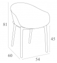 Комплект пластиковой мебели Siesta Contract Max Ø90 Sky пластик, HPL, стеклопластик, полипропилен черный Фото 2