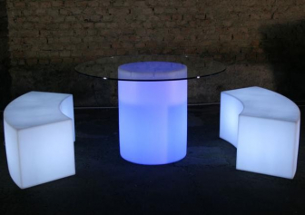 Стол пластиковый со стеклом светящийся Arthur Lighting