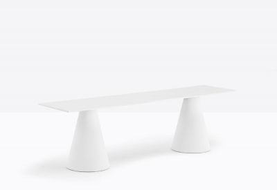 Скамейка пластиковая PEDRALI Ikon Bench стеклопластик, компакт-ламинат HPL белый Фото 4