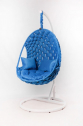 Кресло подвесное плетеное Pride Design Валио Гламур сталь, микровелюр голубой Фото 6