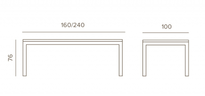 Стол металлический раздвижной Grattoni Panarea алюминий антрацит Фото 2