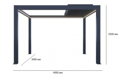 Пергола моторизованная 3х4 м Tagliamento Pergola 150 Series алюминий темно-серый Фото 2