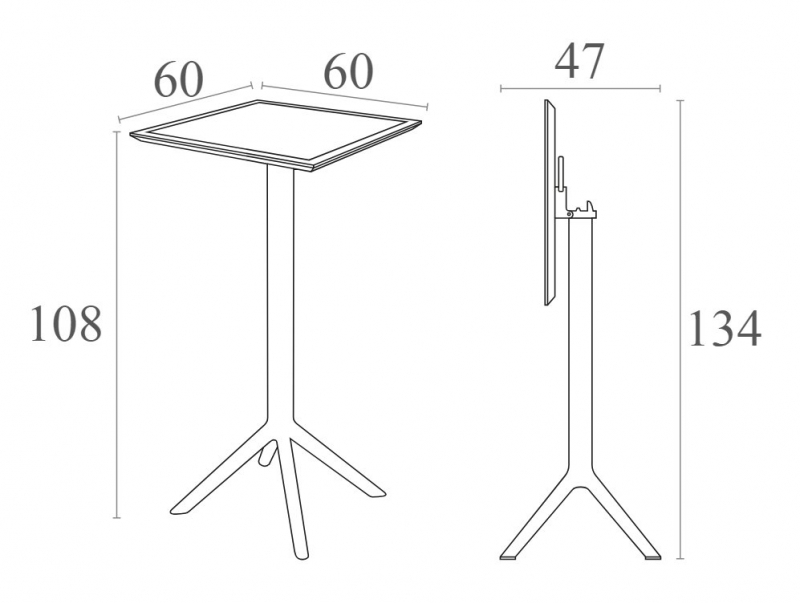 Комплект пластиковой барной мебели Sky Folding Bar 60 Air