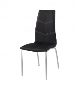 Стул с обивкой SIMTREX Eleganza хром, PU черный Фото 1